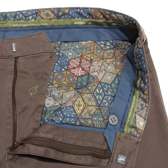 Meyer NWT 5 Pocket Jean Cut Pants Size 50 34 US Diego In Brown Cotton Blend